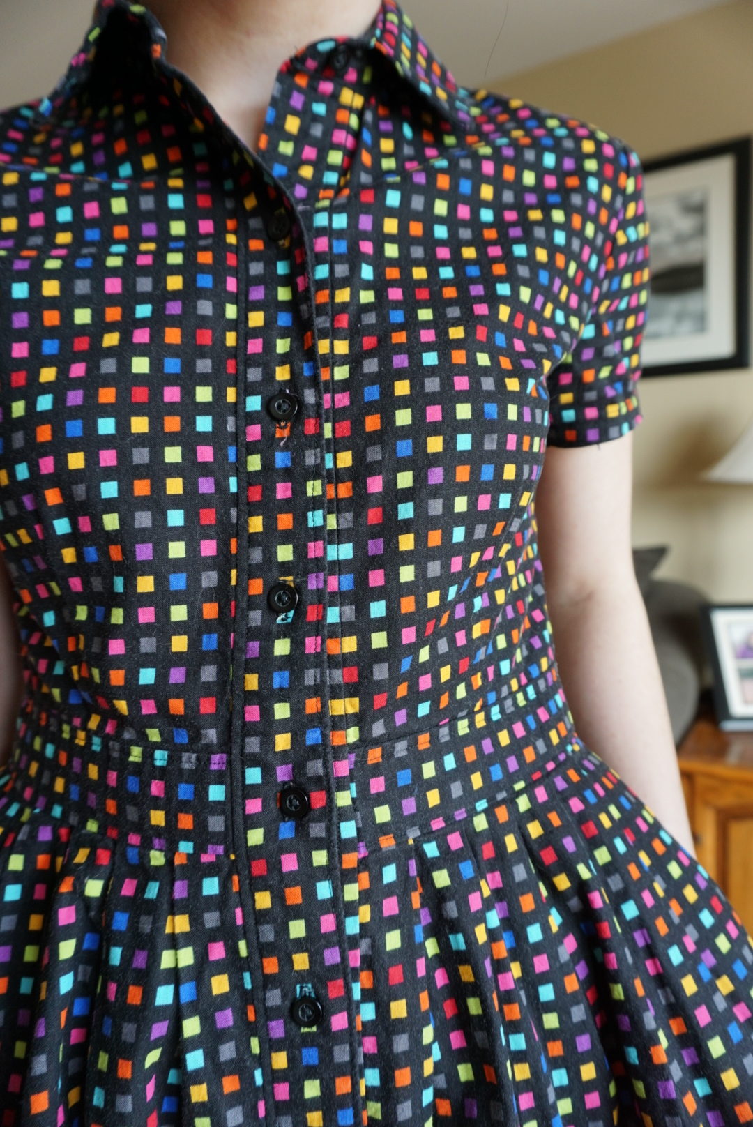 Black and Rainbow Shirtdress (McCall’s 6696)