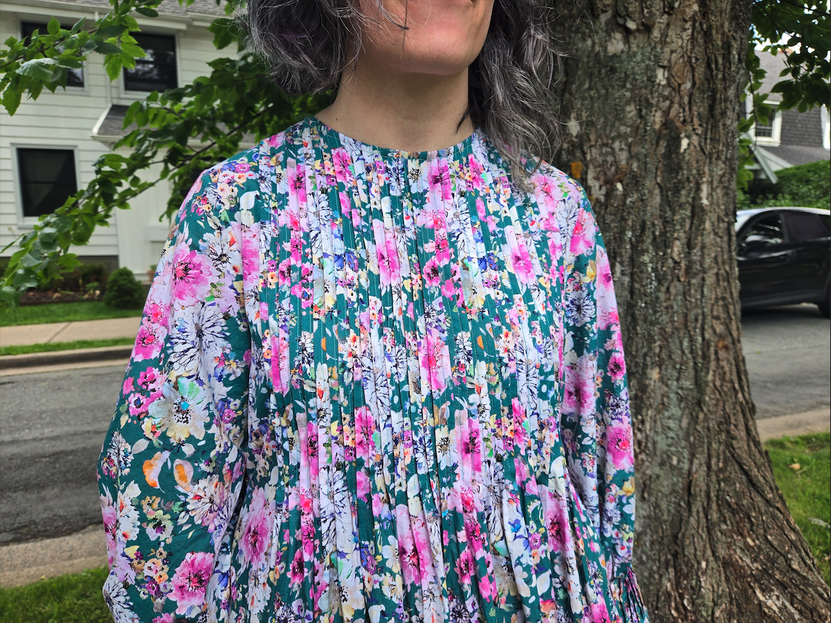 Cotton Lawn Pintucks Garden Dress